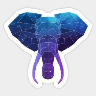 Galaxy Elephant Geometric Animal Sticker